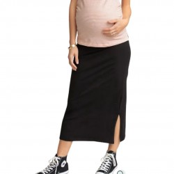 Side Slit Maternity Midi Skirt